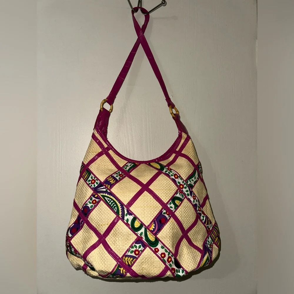 Vera Bradley Retired Limited Edition Viva La Vera Straw Hobo Style Bag
